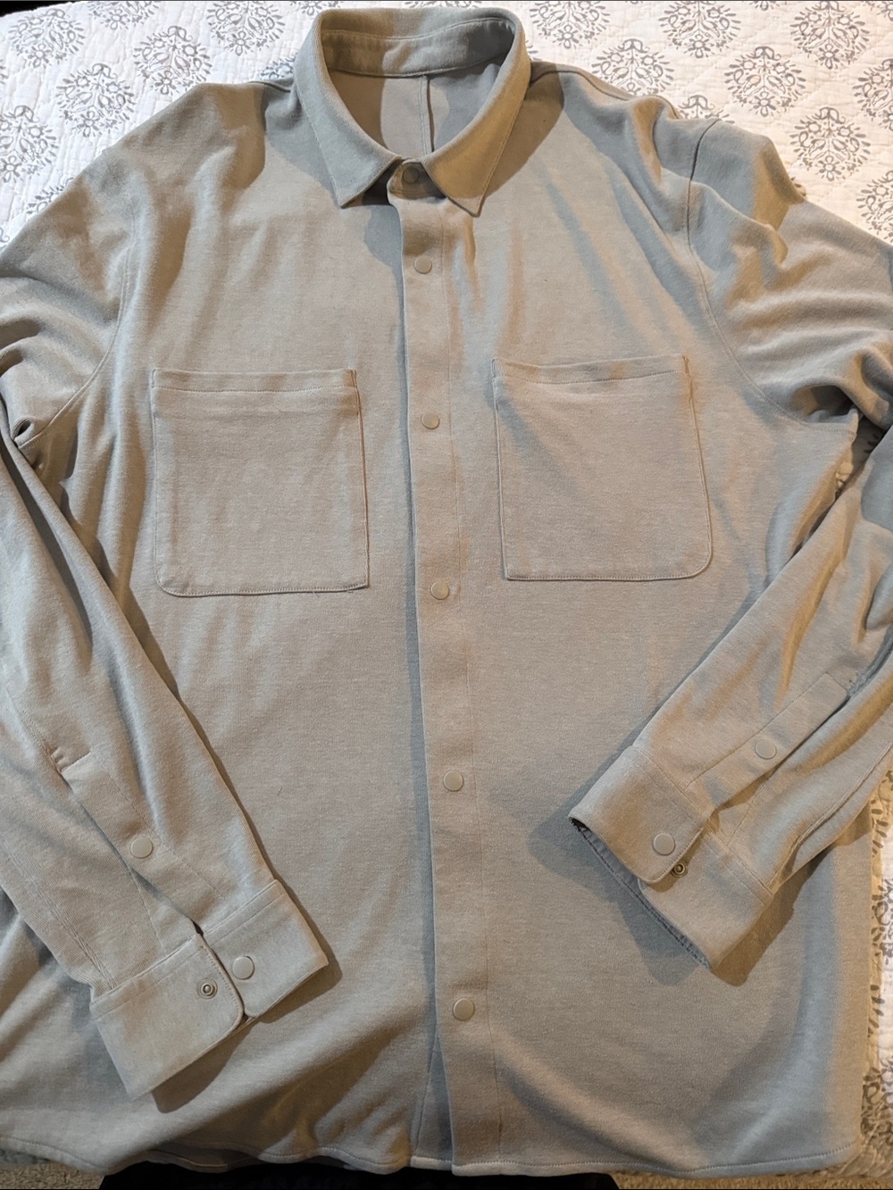 Men's Banana Republic M high quality knit Casual Button-Front Shirt - stone